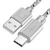 1М/2М Быстрый плетеный кабель Type-C USB для зарядки и передачи данных, многоцветный