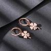 2022 Four Leaf Clover Earrings For Women Gold Silver Plated Hoops Earrings Trend Stainless Steel Female Eardrop Gift Jewelry