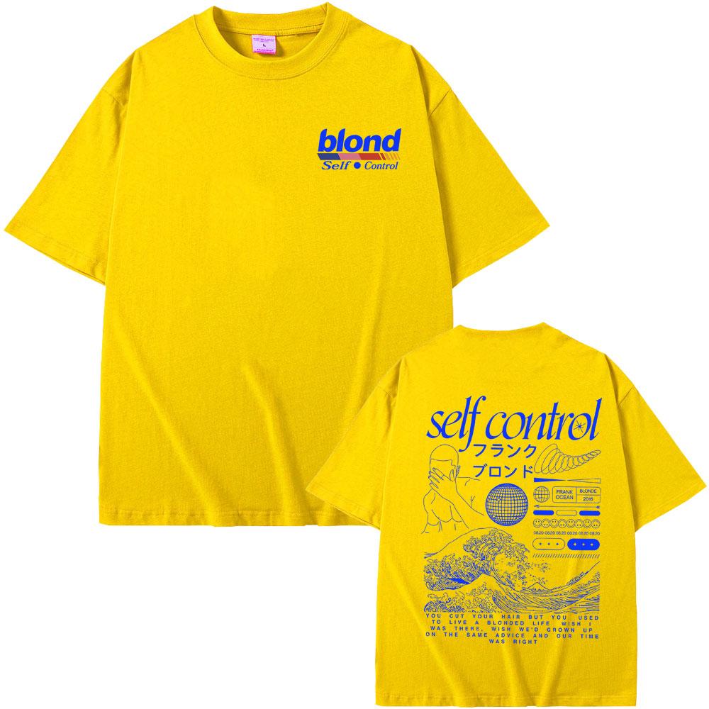2026 New Rapper Frank Hip Hop Vintage Tshirt Blond Self Control T Shirt Ocean Fashion Tshirts Unisexs Oversized Short Sleeve Tees
