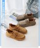 Мужские повседневные туфли с широким носком, дышащей свиной кожей, дезодорирующие и впитывающие пот мокасины