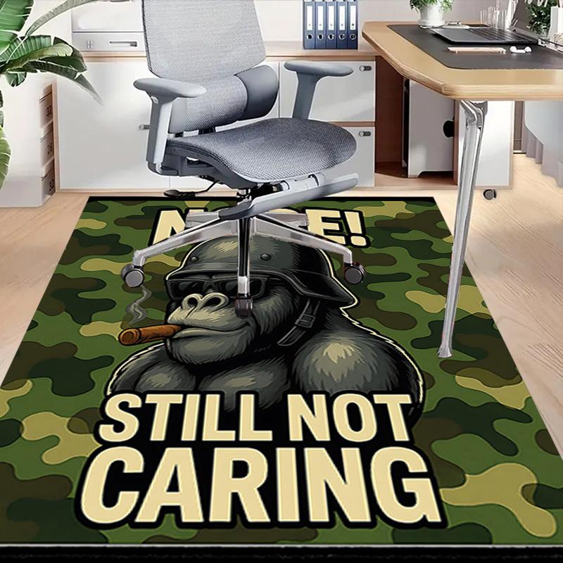 1pc Gorilla Soldier Carpet, Office Rug Outdoor Mat Home Decor Area Carpet Festival
