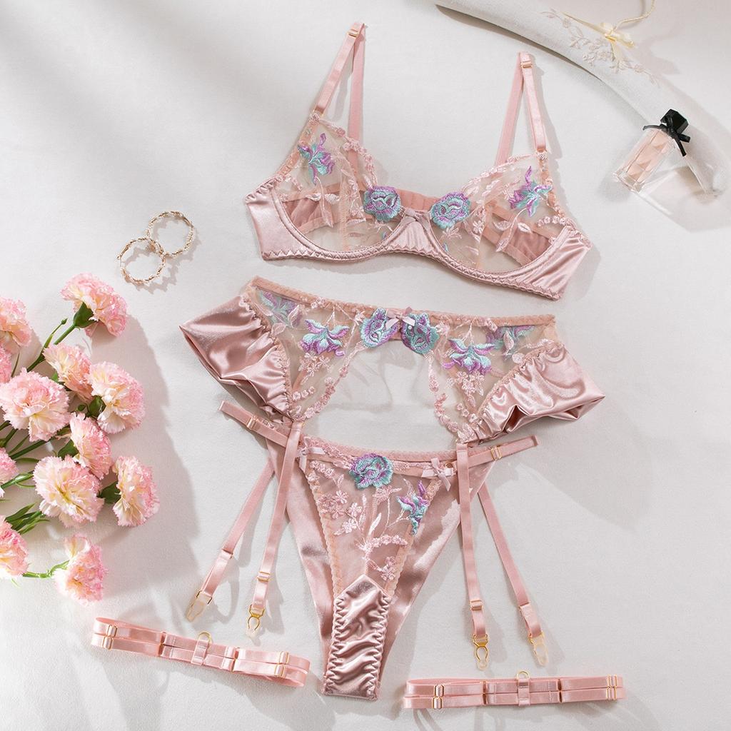 Сексуальное нижнее белье Gathers Sexy Deep V Bow Боковой разрез Slim Fiting Suspender Nightgown