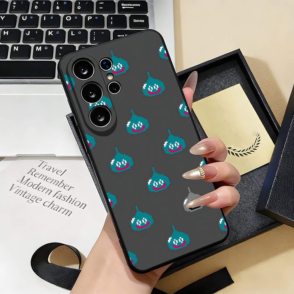 D-dragon Q-Quest Слайм Чехол для телефона Samsung S26 S25 S24 FE S23 S22 S21 Plus S20 Ultra Note20Ultra Черный Мягкий чехол
