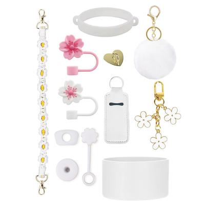 12 шт. Аксессуары для стакана Stanley 30/40 унций, ручка для бутылки с водой, ремешок, топперы для соломинок, брелоки, силиконовый чехол для стакана