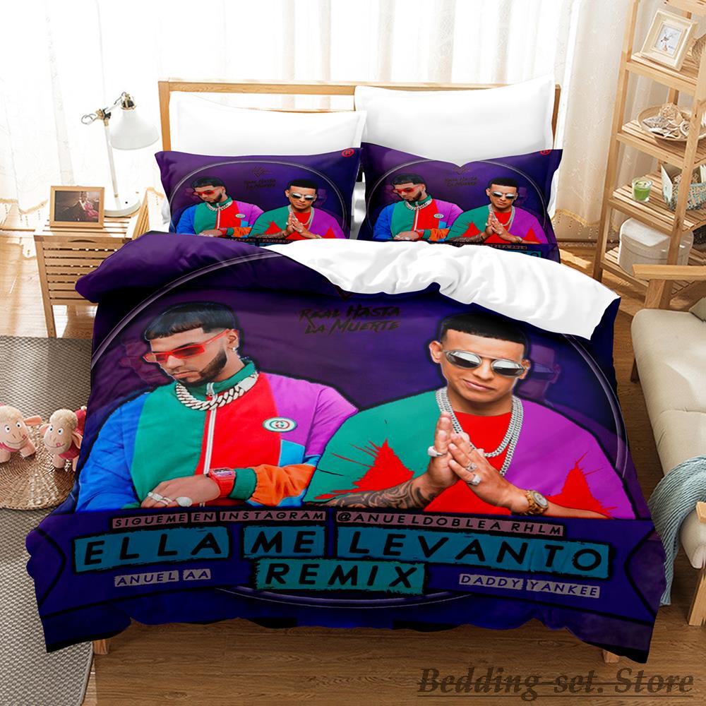 2023 Anuel Aa Real Hasta La Комплект постельного белья Односпальный Полуторный Полный Евро Евро-макси Размер Комплект постельного белья Взрослый Детская спальня Комплект пододеяльника Parure De Lit