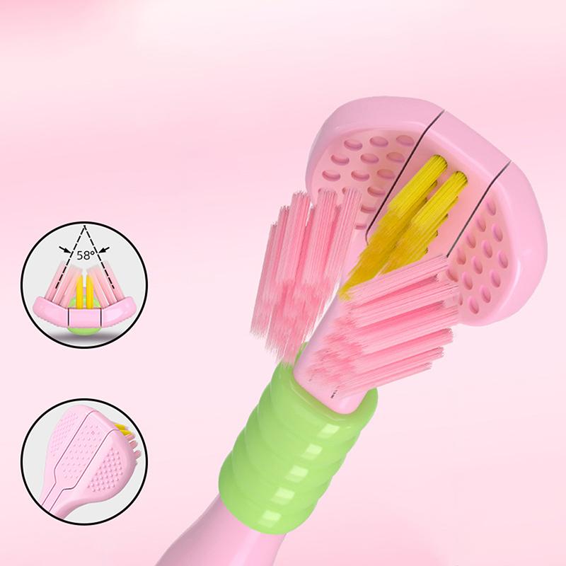 Бытовая трехсторонняя зубная щетка с мягкой щетиной, удобная, простая в использовании, для глубокой чистки, для взрослых, детей, мальчиков, девочек