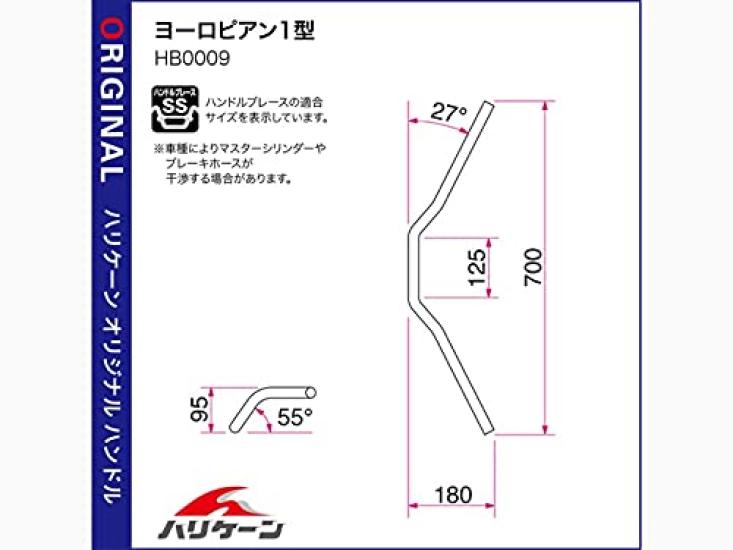 Руль HURRICANE дюймовый европейский тип 1 черный P7/8 HB0009B-01