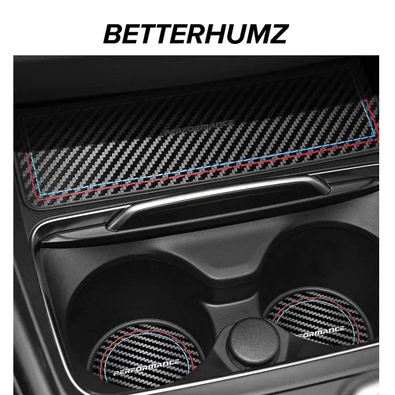 Betterhumz For BMW F30 F32 F34 F35 Car Cup Holder Anti-Slip Pad Storage Box Mat Suede Center Console 3pcs Interior Accessories