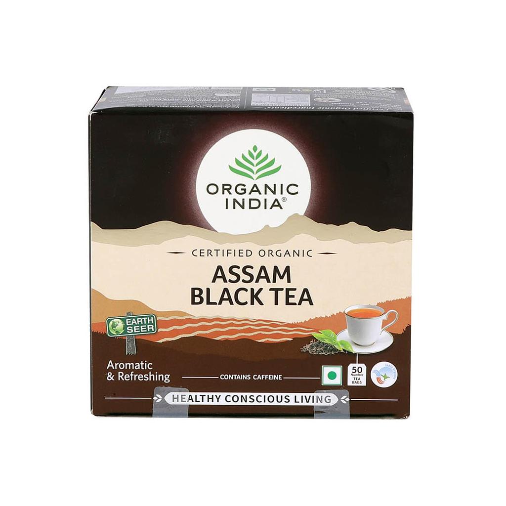 ORGANIC INDIA Assam Black Tea Strong Brew 50 Teabags For Daily Refreshing Aroma And Rich Flavor Experience