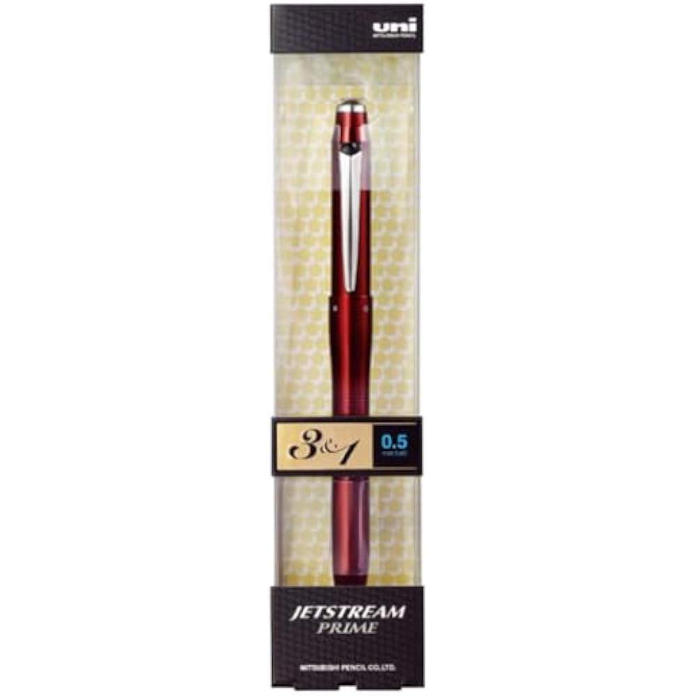 Многофункциональная ручка Mitsubishi Pencil Jetstream Prime 3 & 1 0.5 Темный Бордовый Легко Писать MSXE450...