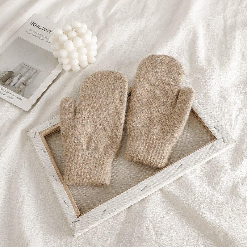 Женские милые и модные вязаные зимние варежки с мягкой подкладкой