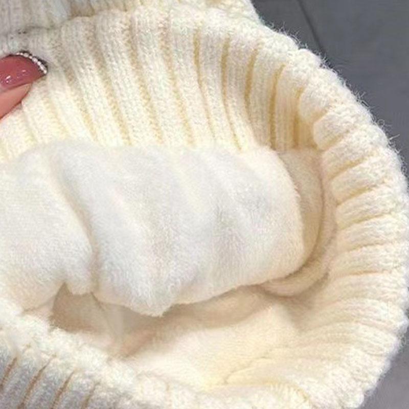 Корейские вязаные холодные шапки из искусственного меха с вышивкой буквами, женская мягкая однотонная вязаная крючком шапка, зимняя бархатная теплая шерстяная шапка