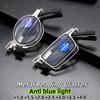 2PCS Unisex Folding Reading Glasses Transparent Lenses Full Metal Frame Anti Blue Light Comes with Case for Men and Women
