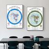 Print Flat Earth Map Gleason's New World Map Wall Art Painting For Modern Aesthetic Living Room Decor Picture Canvas Poster No Frame