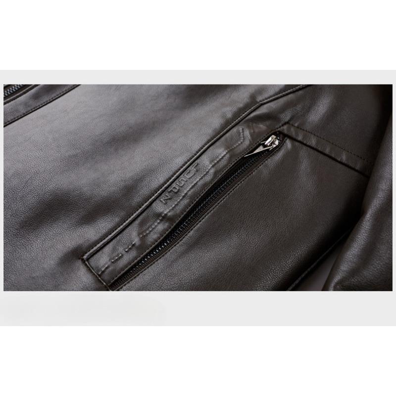 Genuine Leather Down Jacket Men's New Winter Stand-up Collar Plus Velvet Thickened Men's Casual Leather Jacket Jacket for Men