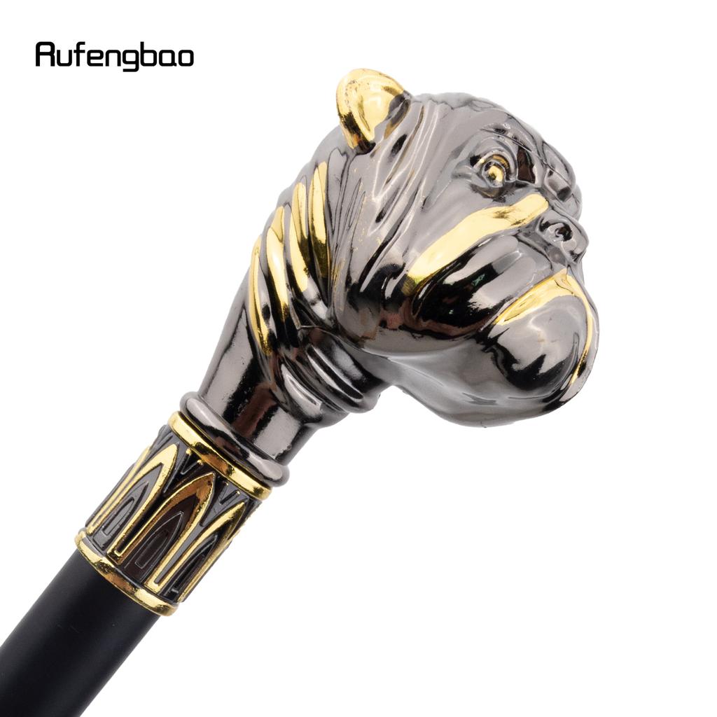 Золотисто-черная ручка для собаки, роскошный узор, трость для пекинеса, модная праздничная трость, декоративная трость, набалдашник, посох 90 см