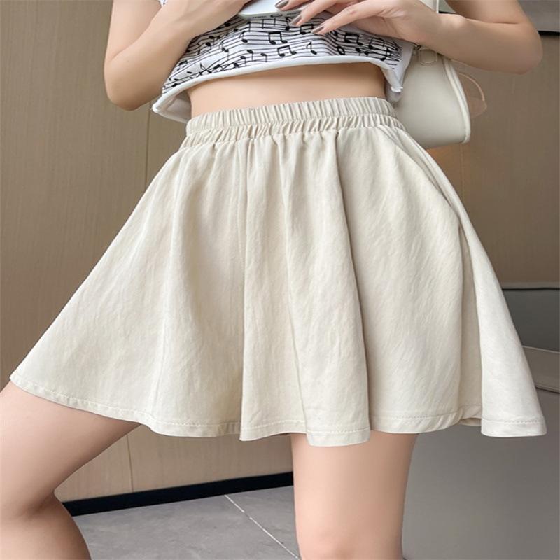 Свободные спортивные брюки, повседневные широкие брюки, женские летние новые стильные простые эластичные талии, отогнутые штанины, ветрозащитные шорты