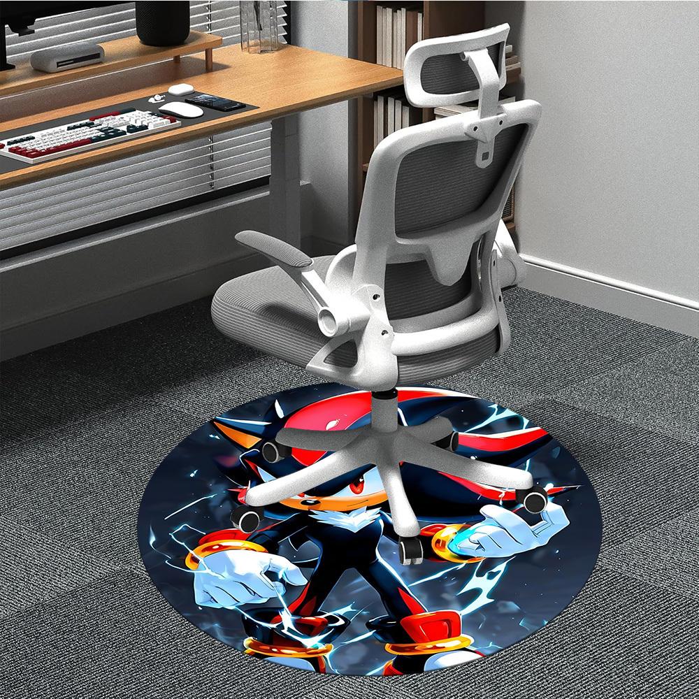 1pc Shadow Sonic Office Round Area Rug, Under Office Chairs Bedroom Living Room Home Decor a1022351