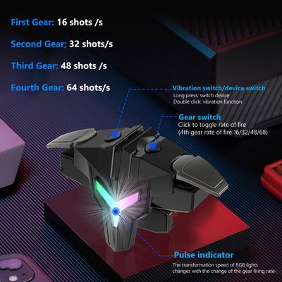 1/2 шт. RGB/Механический триггер для мобильного гейминга на 4 пальца для PUBG, кнопка Pulse Key, триггер для игры на мобильном телефоне для смартфона