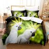 Macaw Bedding Set King/Queen Size Colourful Parrot Duvet Cover Boys Natural Tropical Green Plant Bird Polyester Quilt Cover