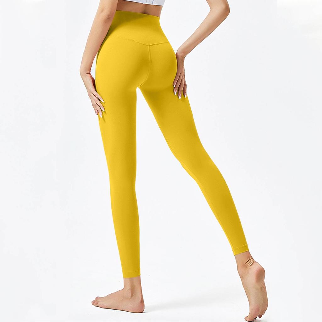 Женские модные однотонные штаны для йоги с высокой талией, узкие спортивные штаны для фитнеса