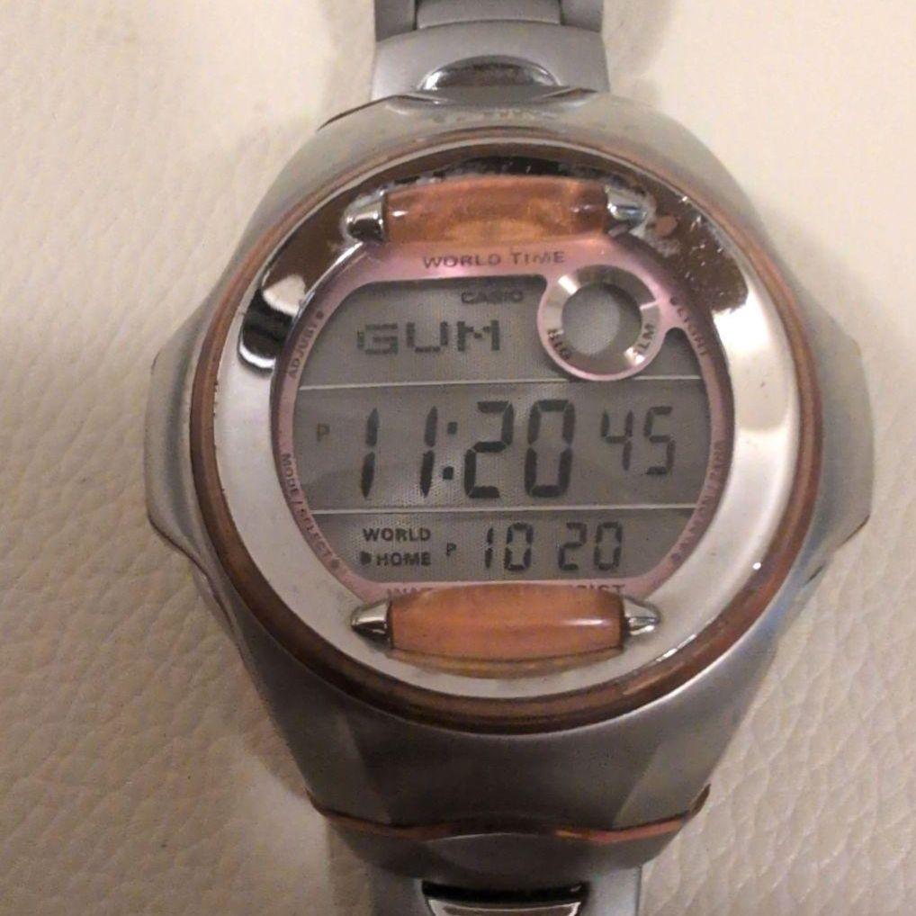 Б/у часы CASIO серебристые размер запястья 15см дельфин