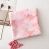 Ретро шарф розовый рисунок тушью постепенное изменение шелковый шарф теплая шаль с бахромой для женщин