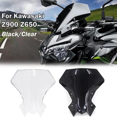 Ветровое стекло мотоцикла Ветровое стекло для Kawasaki Z900 2020-2023 Передний ветровой экран Дефлектор Черный/Прозрачный