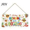 Summer Hanging Ornament Wooden Sign, Beach Theme Welcome Sign Front Door Decor with Themed Gifts Rope, Colorful Hanger for Seasonal Farmhouse