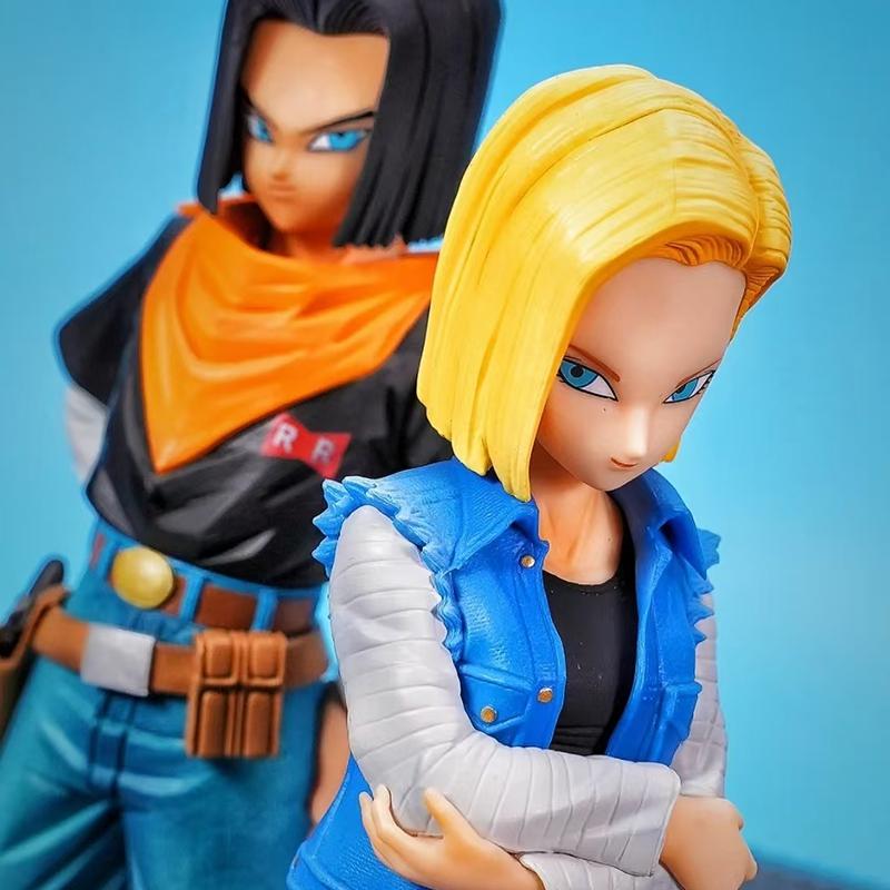 Bandai Аниме Dragon Ball Z Андроид 17 18 Фигурка Андроид 18 ПВХ Фигурки Действия Коллекционная Модель Игрушки для Детей Рождественский Подарок