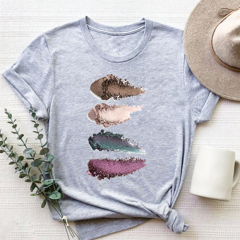 Акварельная футболка, модная милая милая футболка в стиле 90-х годов, одежда, повседневная женская футболка с коротким рукавом и принтом, женская футболка с рисунком