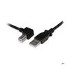 USB 2.0 Type A To USB Type B Left Angled M/M Cable - 3m - Black - STARTECH