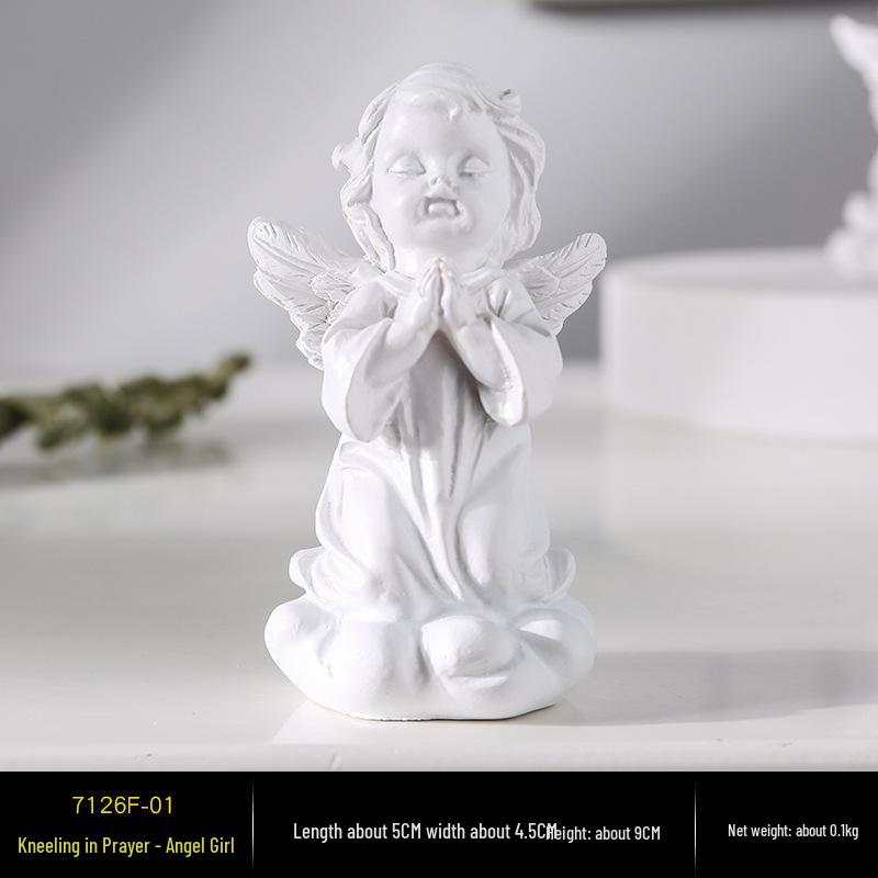 Европейская ретро фигурка ангела - Статуэтка девочки из гипса для церковных свадеб и фотосессий
