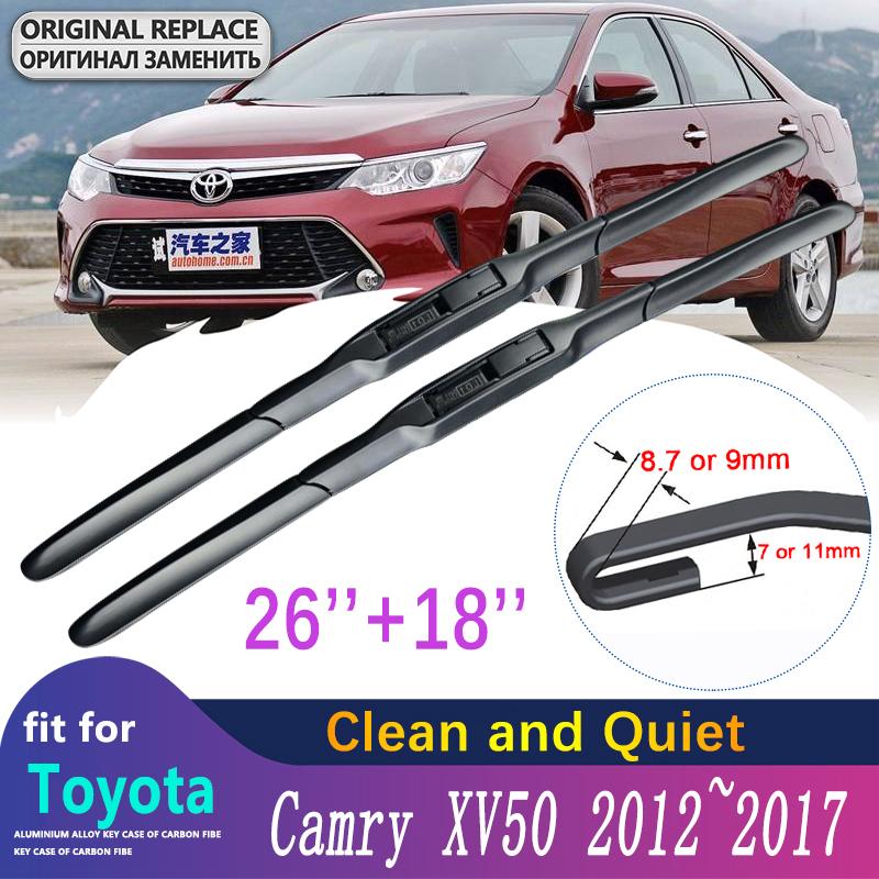 Дворник для Toyota Camry 50 XV50 2012~2017 2016 2015 2014 2013 XV 50 Передний стеклоочиститель Лобовое стекло Дворники Автомобильные аксессуары