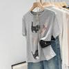 Футболки с короткими рукавами Harajuku с забавным рисунком, женские летние футболки из чистого хлопка, повседневные футболки большого размера в корейском стиле, белые топы Y2k