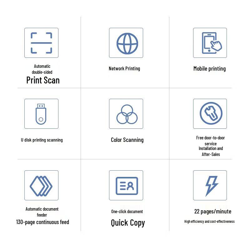 Aurora AD227 A3/A4 Black and White Multifunction Laser Printer CN plug (adapter included)