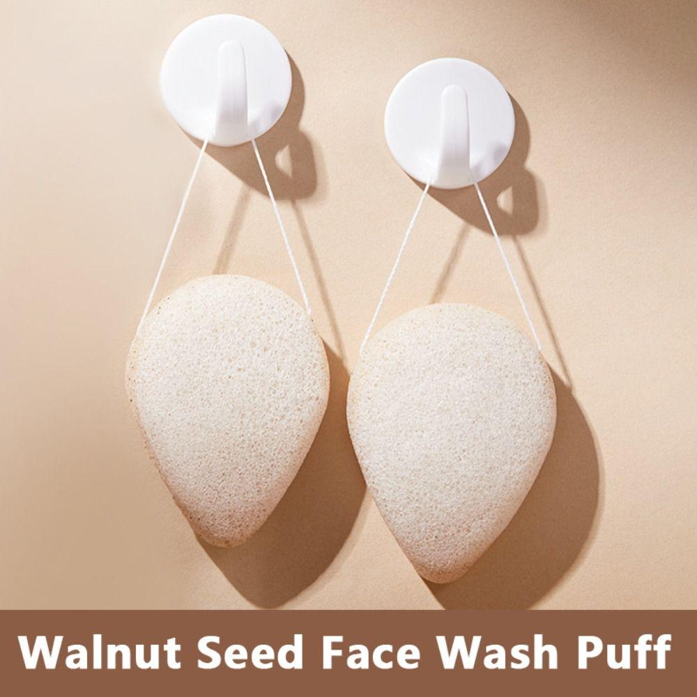 Water Drop Face Wash Puff Double Side Exfoliating Sponge Walnut Seeds Bath Sponge Skin Care Tools