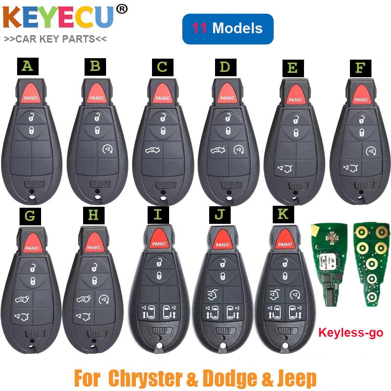 KEYECU Keyless go Remote Fobik for Dodge Caravan Chrysler Town & Country Jeep for Jeep Cherokee Fob 433MHz - M3N5WY783X IYZ-C01C