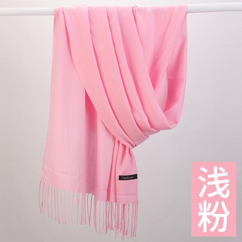 Scarf Women's Autumn and Winter High-end Sense New Solid Color Warm Scarf Versatile Red Cashmere Shawl