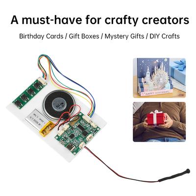 DIY модуль записи Bluetooth 3,7 В литиевая батарея модуль записи 8 М поздравительная открытка TYPE-C кнопка/свет/магнитное управление модель