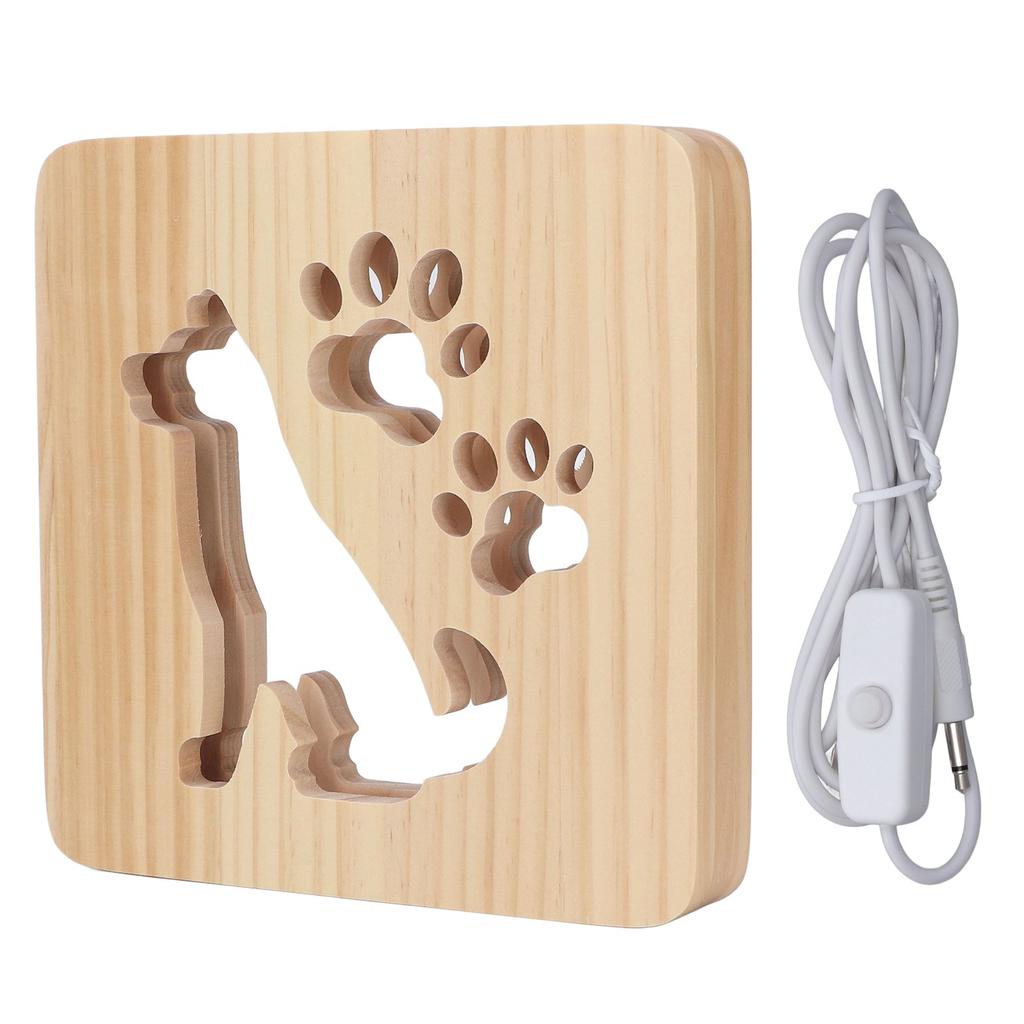 Ночной светильник для детской комнаты с милой собачкой, дизайн с полостью, мягкий, на 360 градусов, ночник с питанием от USB