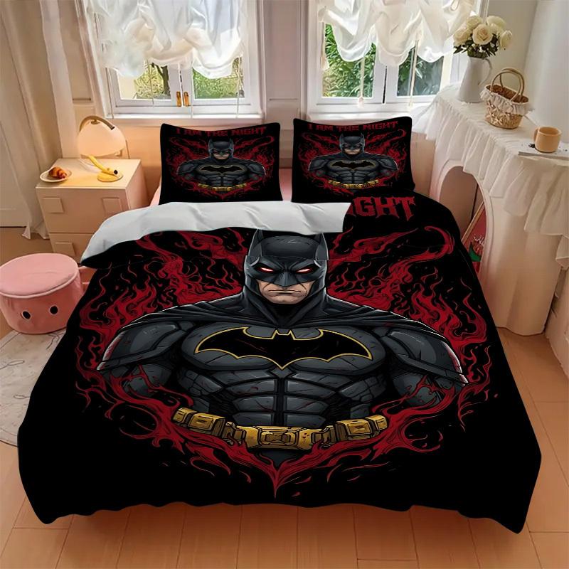 3pcs batman Duvet Cover Set (1 Duvet Cover + 2 Pillowcases, No Core) - Comfortable, And Breathable Bedroom Decoration yy251104013