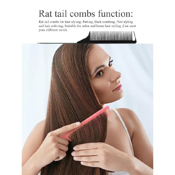 Pro Pointed Tail Salon Hairdressing Hair Styling Anti-static Comb Hair Brush Steel Needle Pin Rat Tail Combs Barber Accessories