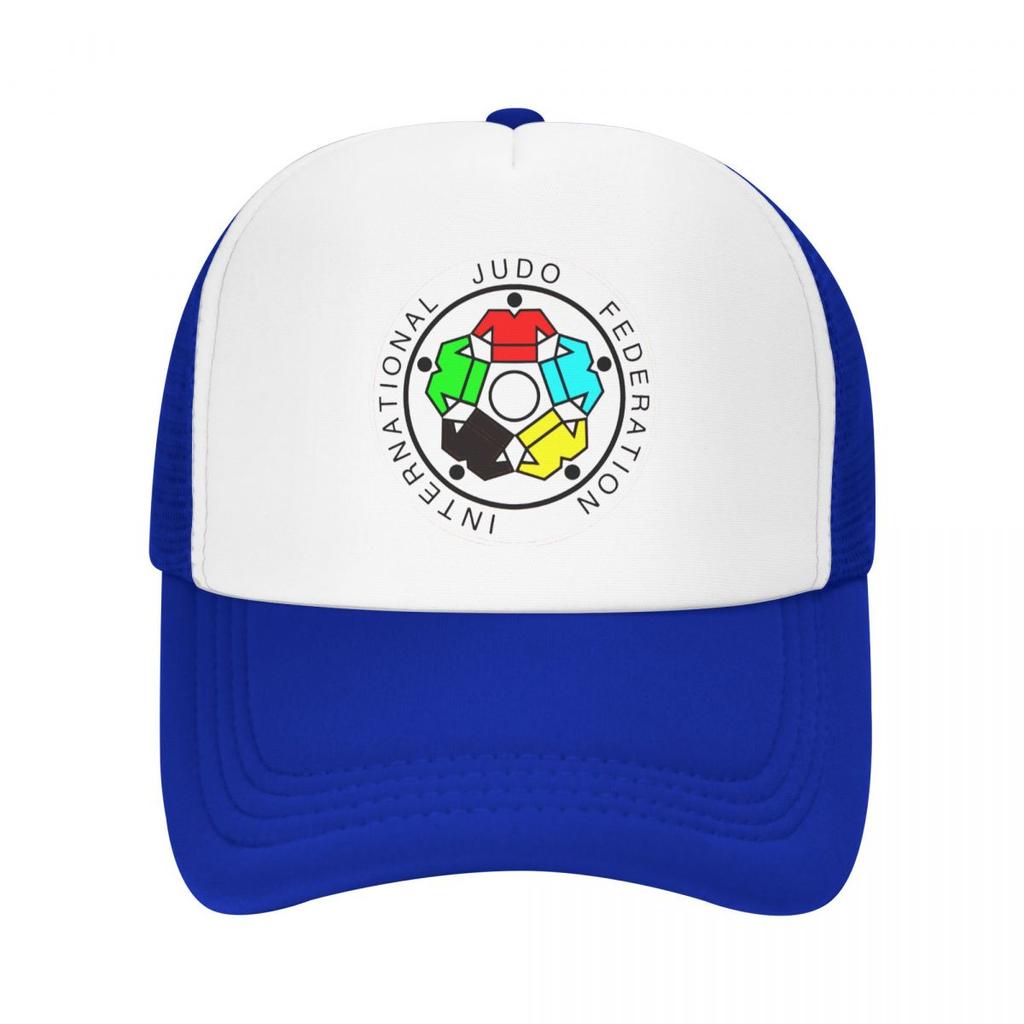 IJF International Judo Federation Casual Plain Mesh Baseball Cap Adjustable Snapback Hats For Women Unisex Dad Trucker Hats