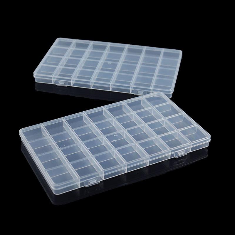 1.5 High 28 Grid Fixed Plastic Storage Box Fishing Gear Jewelry Beaded Parts Storage Storage Storage Jewelry
