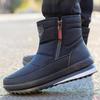 Thickened Casual Zipper Non Slip Snow Boots Plush Warm Men's Black Waterproof Sports Snow Shoes Thick Men's Shoes