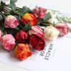 58cm Artificial Flowers Pink Artificial Roses Fake Flowers Blossom Bride Bouquet for Wedding Home Decor