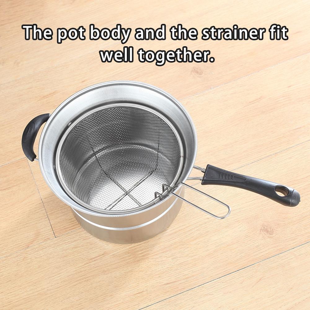 Набор посуды из нержавеющей стали 3-в-1, включающий корпус кастрюли+стеклянную крышку+корзину для фритюра, вставку-пароварку и стеклянную крышку, многофункциональный