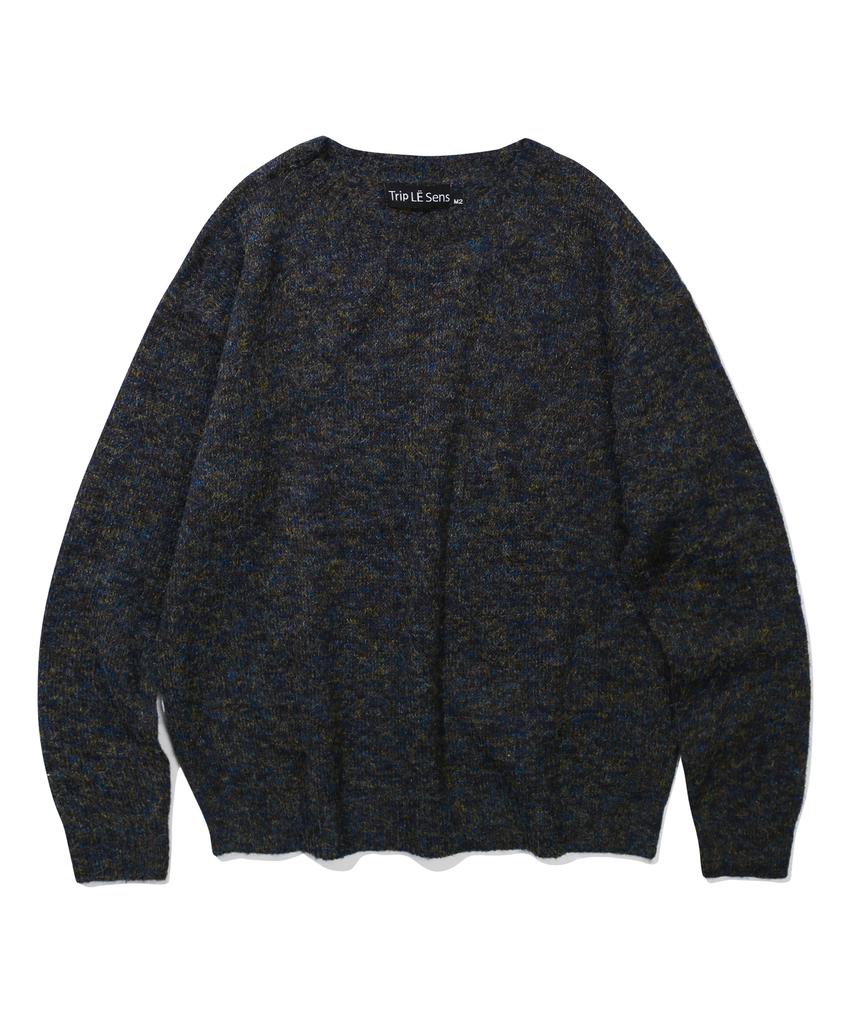 TRIP LE SENS Unisex Wool Crotch Over Round Knit_Charcoal