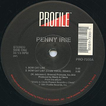 12-дюймовая пластинка PENNY IRIE - Bow Cat List / Penny For Your PRO7350 Profile Records 1991 US Регги, Ска и Даб Б/У